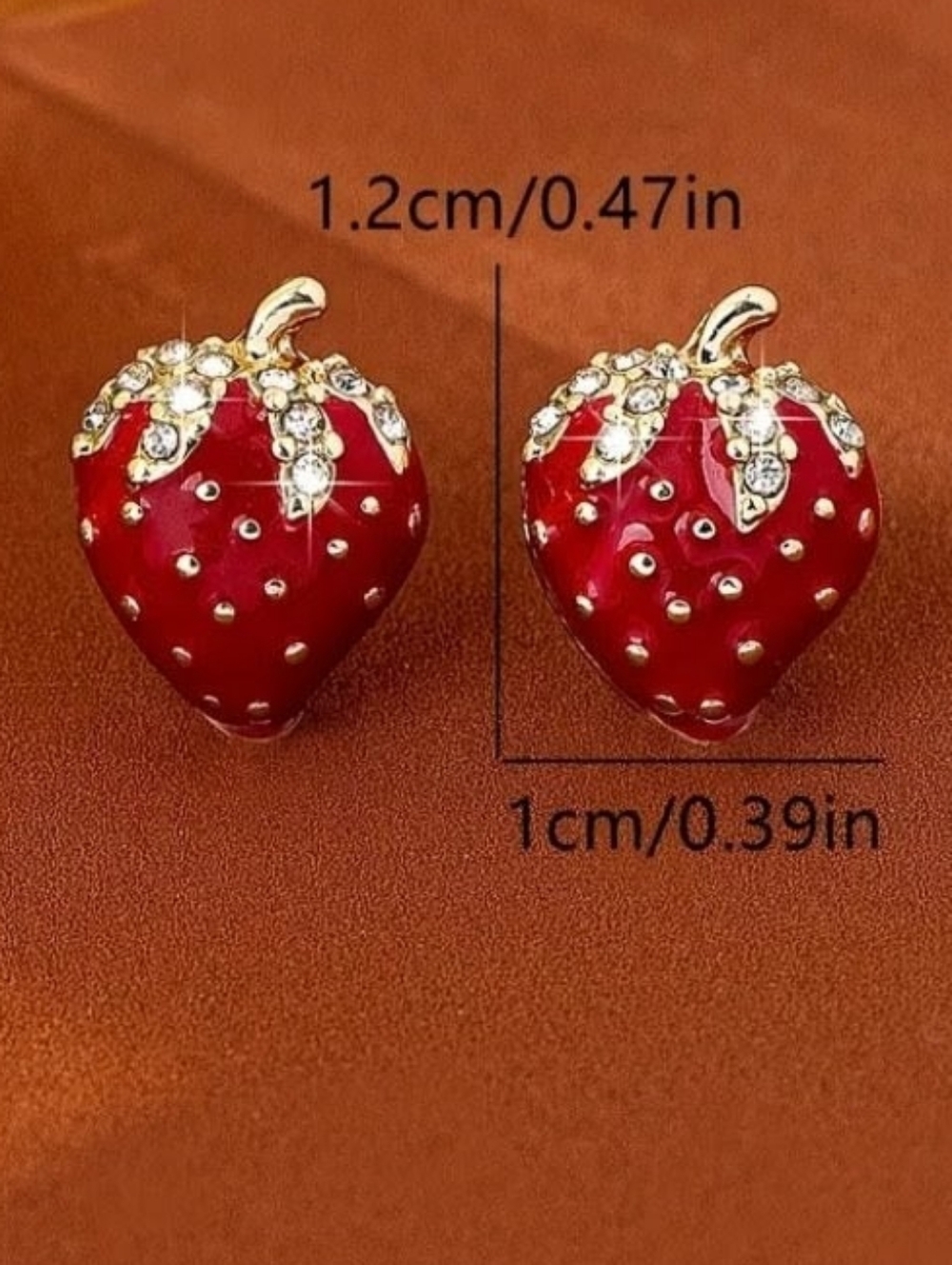 Strawberry Crystal Stud Earrings NWT Farm Fresh 🍓 - Picture 6 of 6